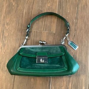 small green coach purse